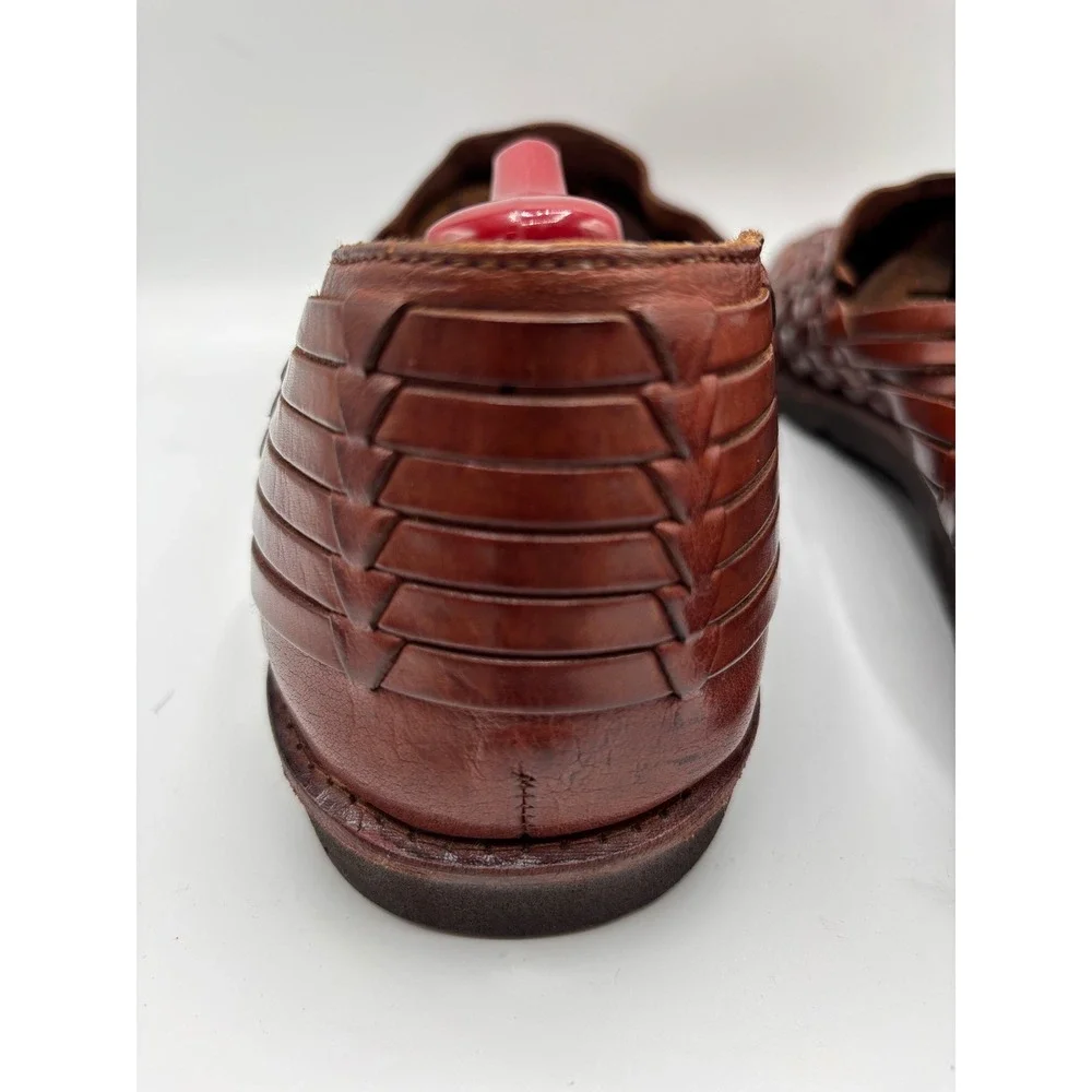 Nordstrom Handwoven Men's Brown Leather Huarache Woven Sandals Shoes Size 13
